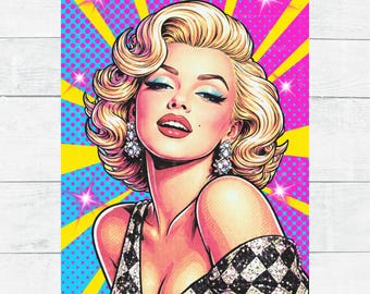 Marilyn-pictogram pin-up decoupage digitale download papier afdrukbaar DIY
