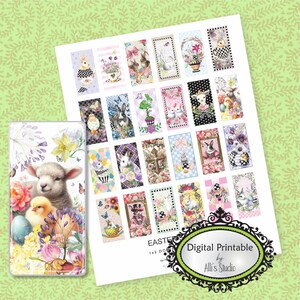 Digitaler Download Oster Splendour Laune Domino Collage Sheet, 25 x 5 cm, Domino Collage, Dominosteine, Dominosteine