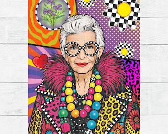 Rice Paper Iris Fashion Icon Pop Art Checks Whimsy Decoupage A4