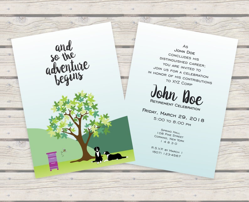 Retirement or Graduation Announcements Dogs Hills Nature