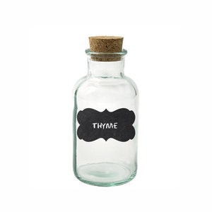 Spice Jar Labels - Scroll Frame Black & White - Fancy Scroll Labels - Chalkboard Stickers