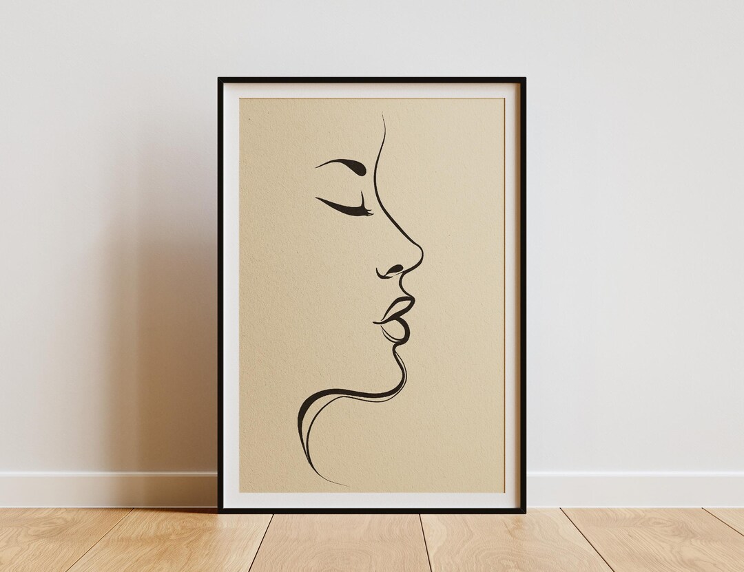 Face Line Art Print | Abstract Wall Art Poster | Minimalist Woman ...