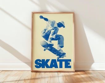 Skate Print, Skateboard Wall Art, Skater Poster, Street Culture Decor