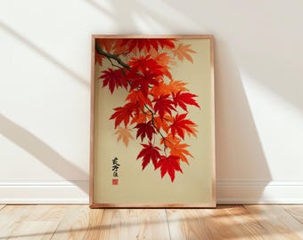 Japanese Maple Print | Autumn Leaves Wall Art | Asian Botanical Decor