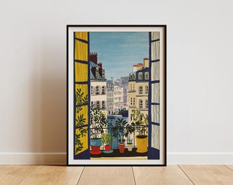 Matisse French Balcony Print | Colorful Paris Cityscape Art