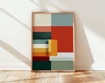 Abstract Colour Block Print | Geometric Modern Wall Art Poster