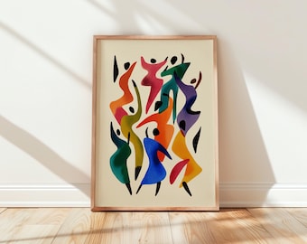 Dancing Figures Print | Matisse Abstract Wall Art | Colourful Dance Poster | Modern Decor