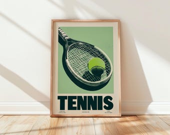 Tennis Print, Tennis Wall Art, Tennis Racquet Poster, Sport Decor