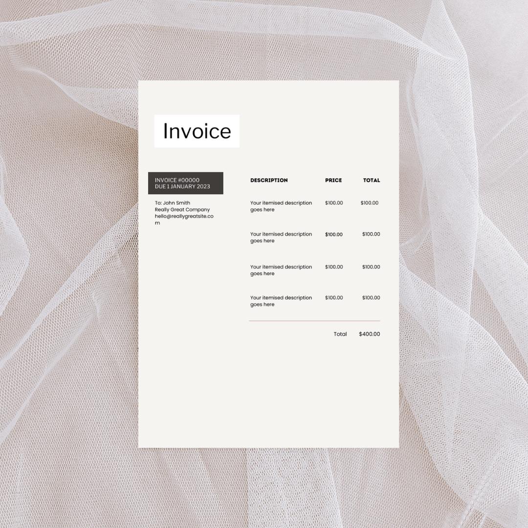 Invoice Template, Editable Canva Invoice for Small Business Owners and ...