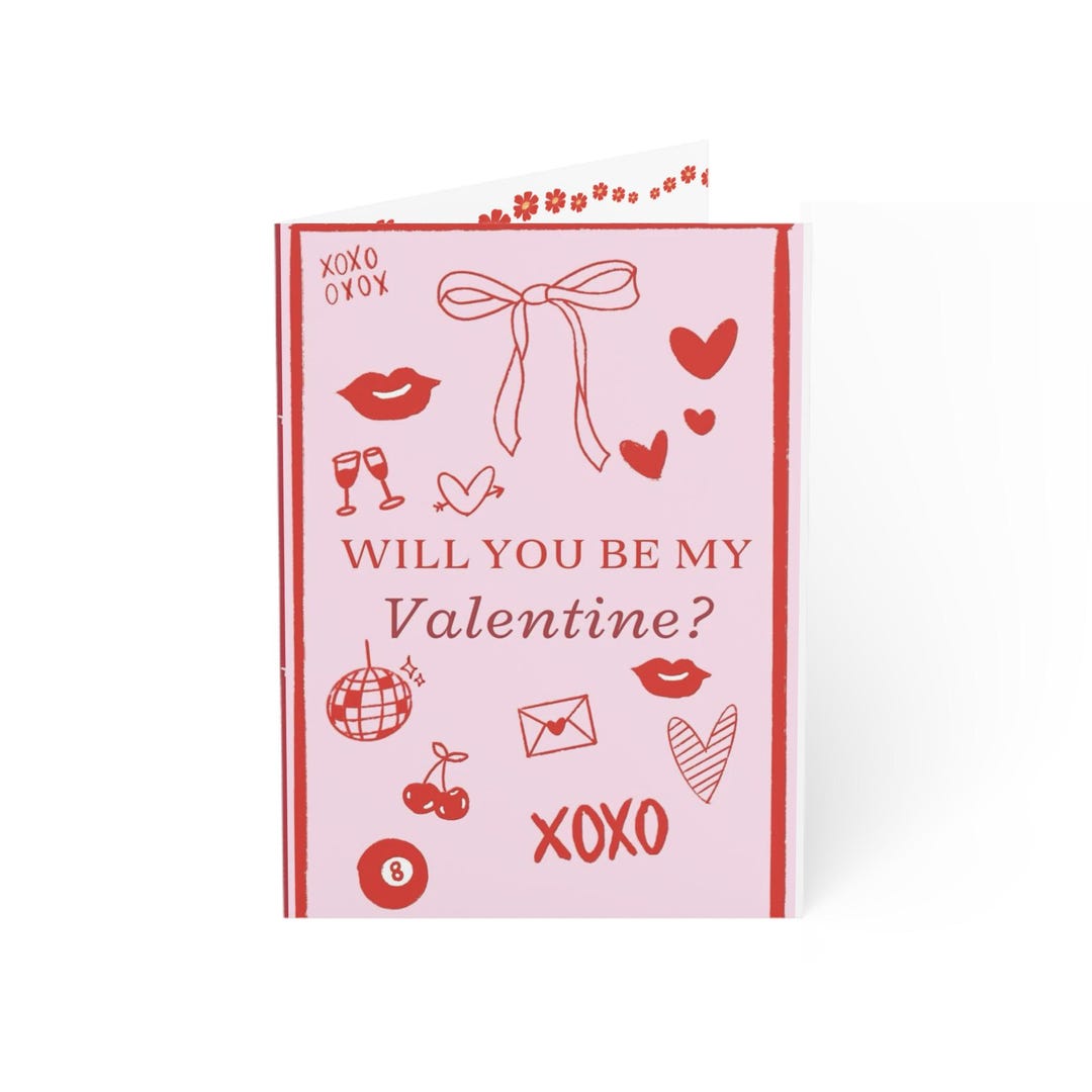 Will You Be My Valentine? Greeting Card | Valentine's Day Love Card - Etsy