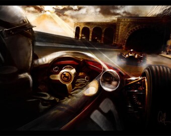 Automotive Art Grand Prix Monaco 8x12 Metallic Print