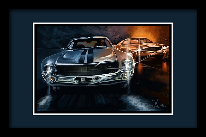 Classic American Muscle Car 1968 AMC AMX 12x18 Metallic Print image 2