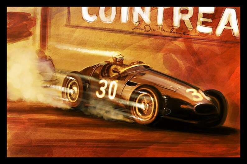 Vintage Grand Prix Automotive Art 16x24 Metallic Print image 1