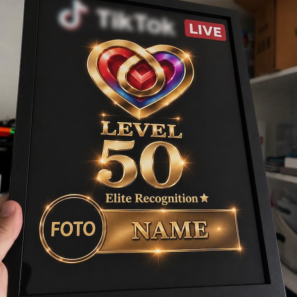 Tiktok Level 50 Plaque - Etsy