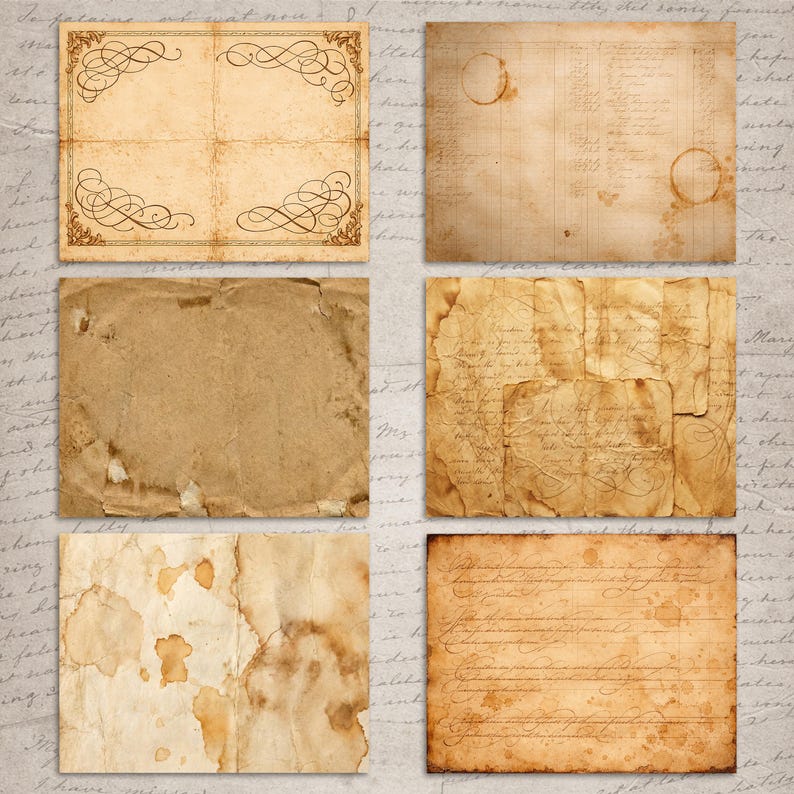 Vintage Papers Distressed Printable Old Pages Antique Journal Paper Kit ...