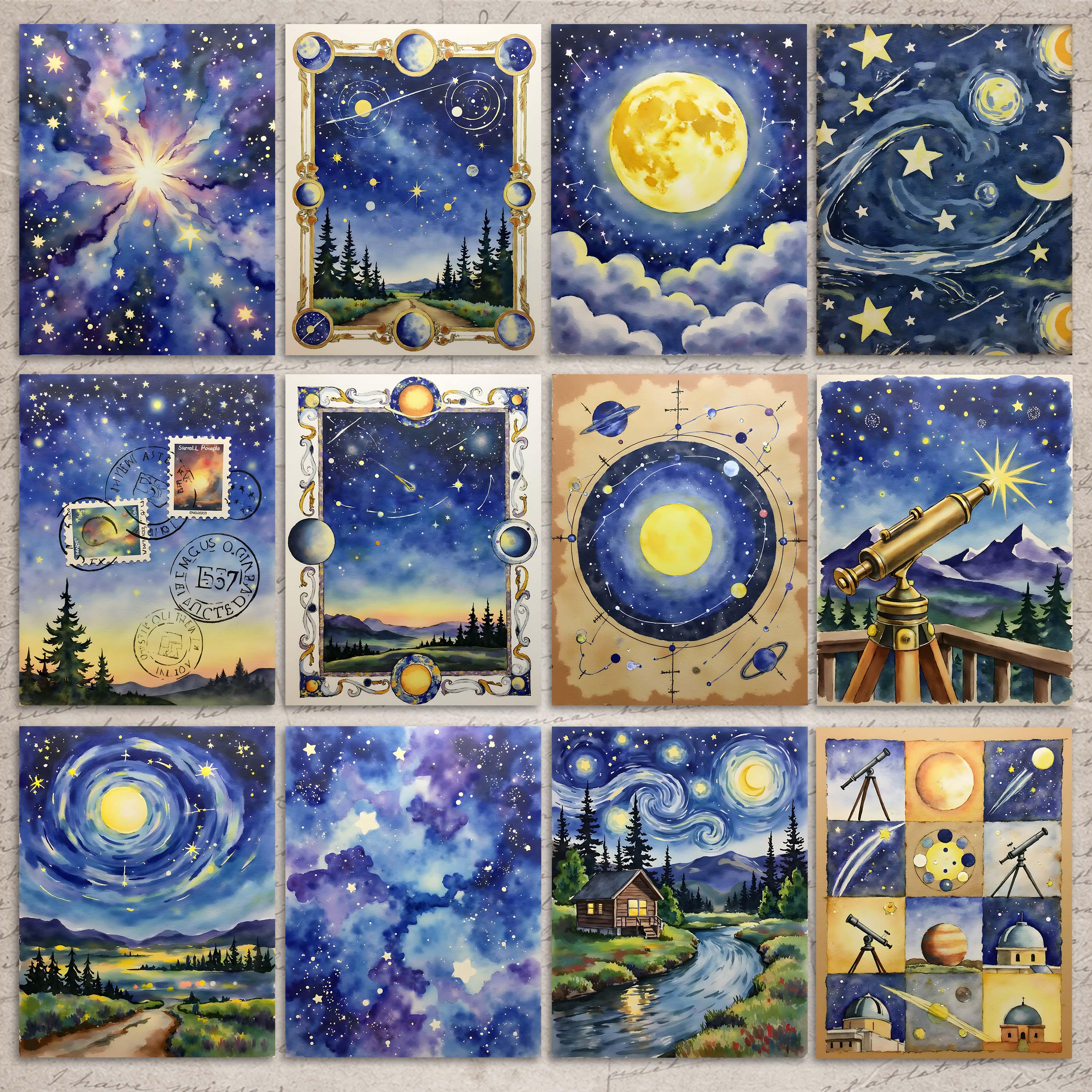 Celestial Hour Galaxy Junk Journal Kit Starry Night Sky Printable Paper ...