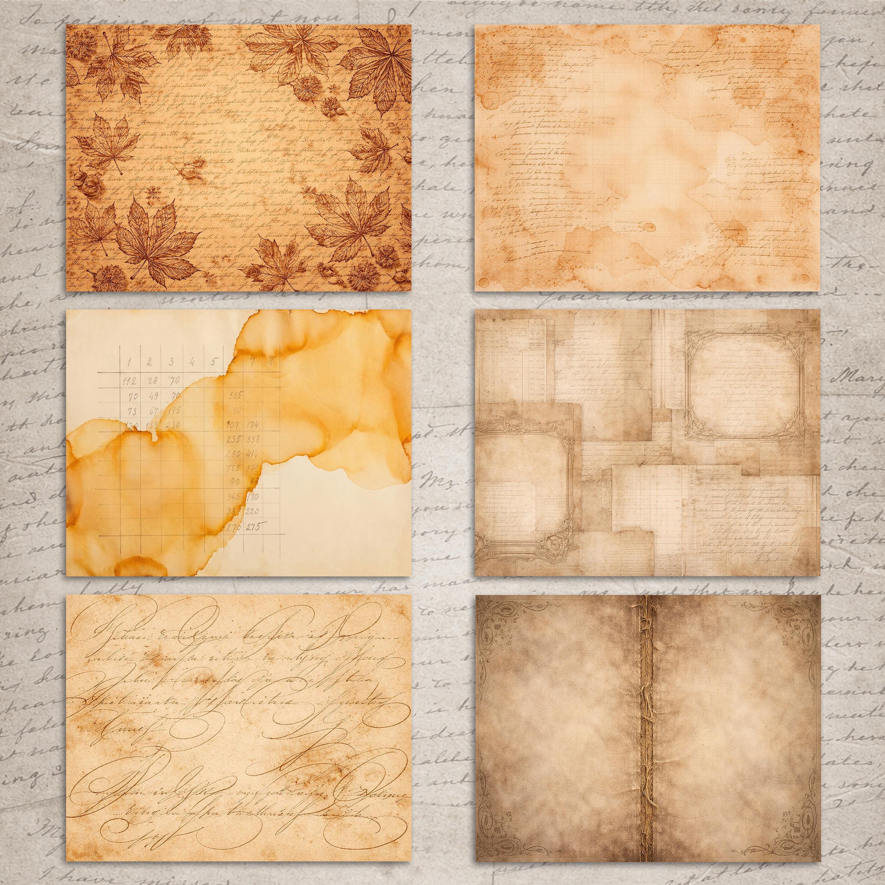 Vintage Papers Distressed Printable Old Pages Antique Journal Paper Kit ...