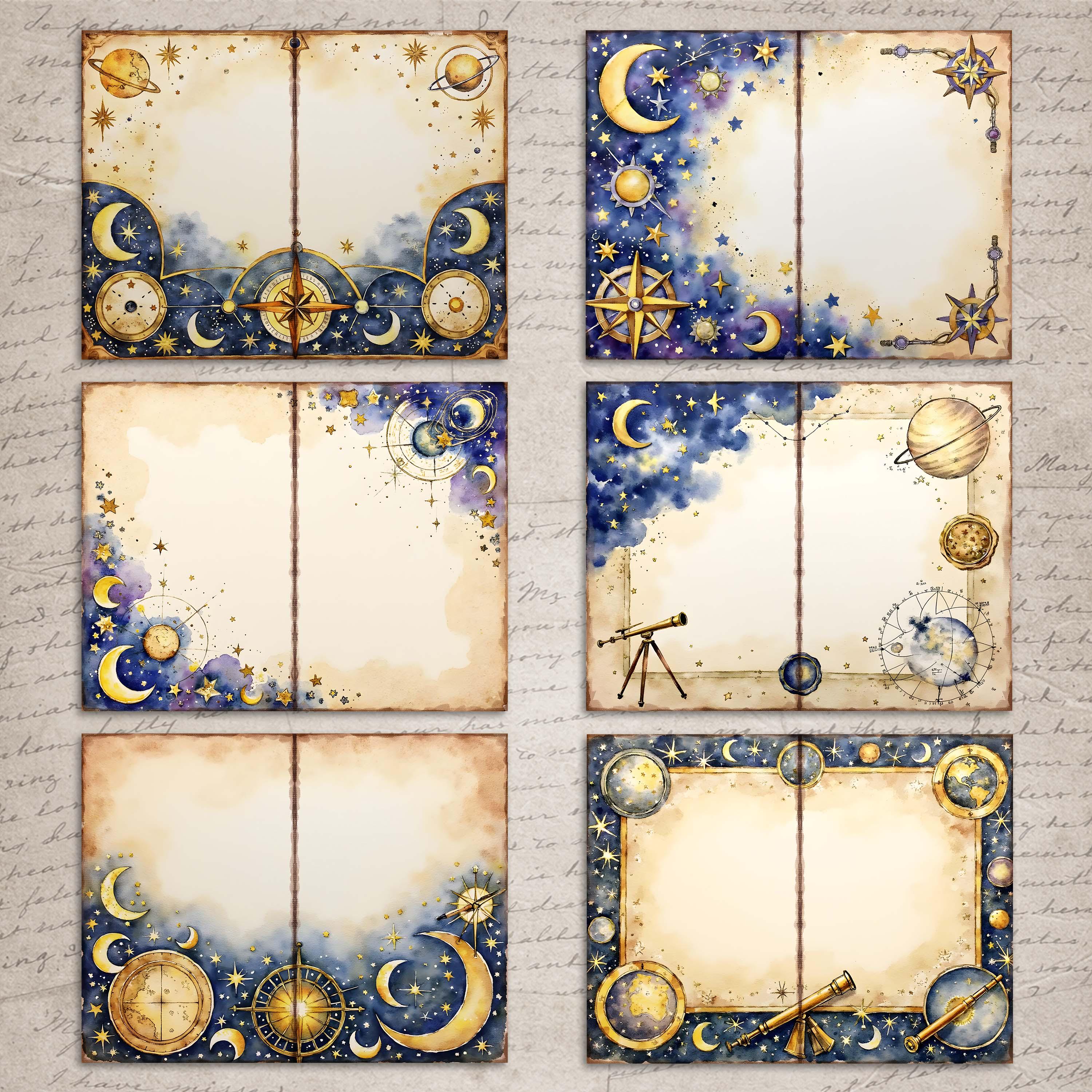 Celestial Hour Galaxy Junk Journal Kit Starry Night Sky Printable Paper ...