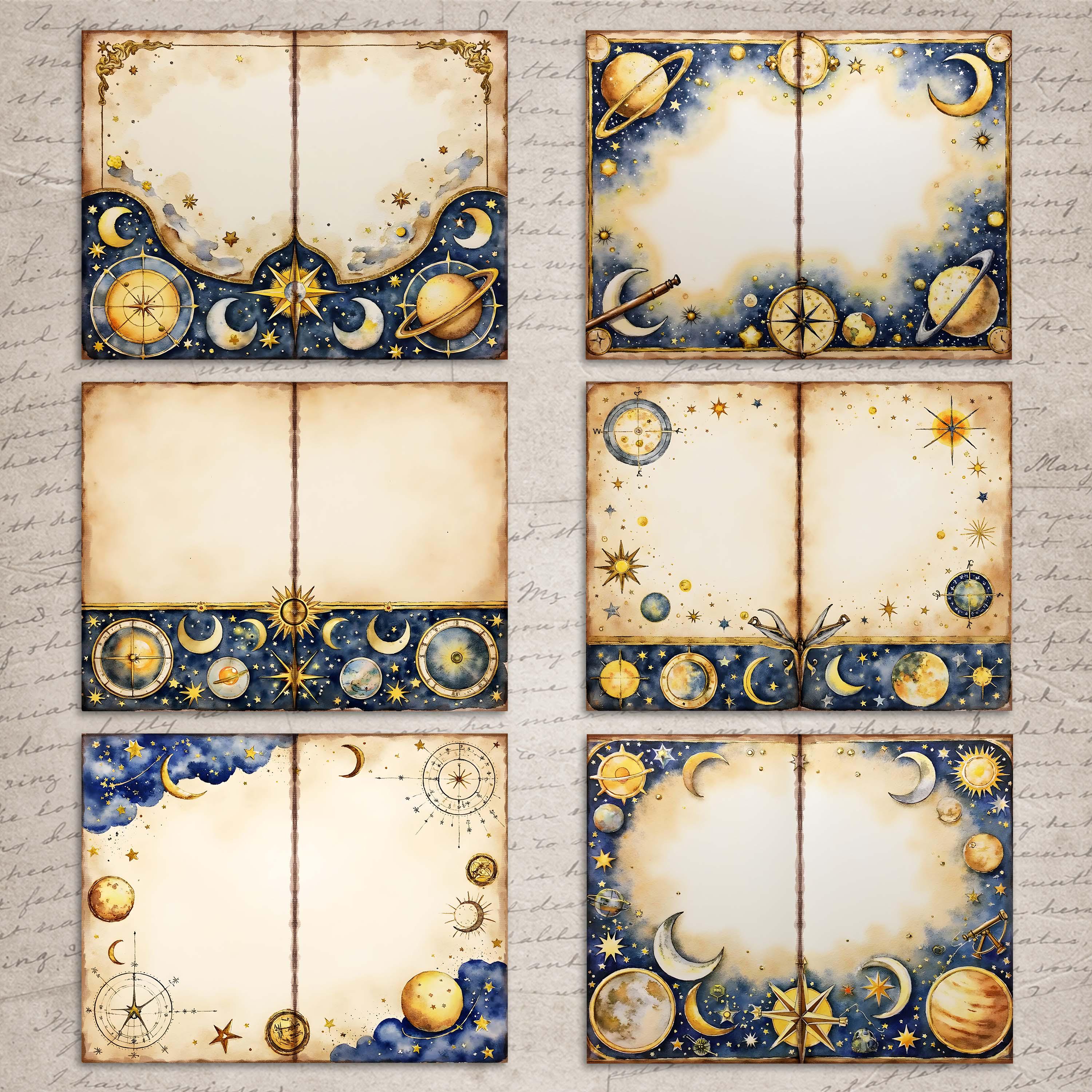 Celestial Hour Galaxy Junk Journal Kit Starry Night Sky Printable Paper ...