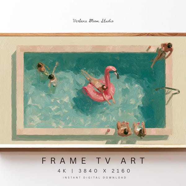 Summer Frame TV Poolside Party | Unique Sunny TV Art (Digital Download 4K 16:9)