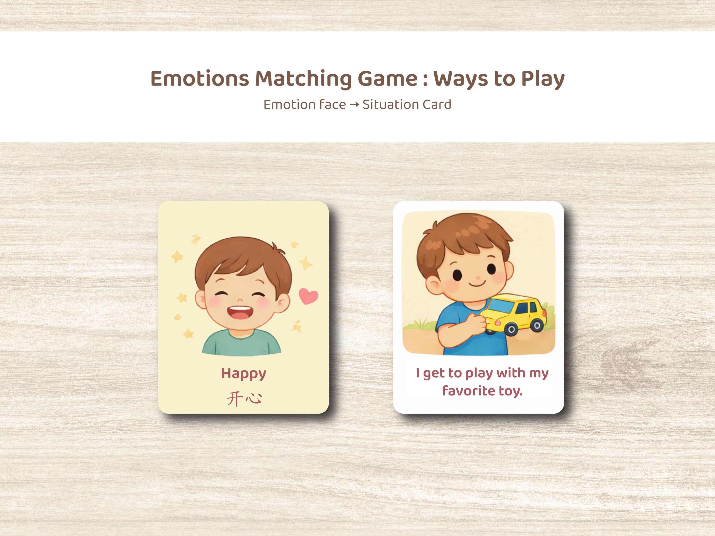 Emotions Matching Game Printable | Feelings Flashcards for Toddlers ...
