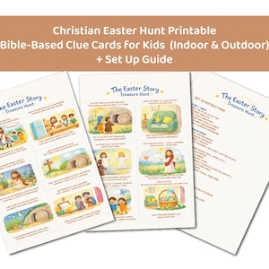 Christian Easter Egg Hunt Clue Cards | Bible-Based Story for Kids (Digital Download)