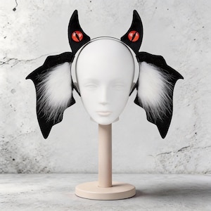 Dark Bat Beast Ear Headband | Devil Plush Cosplay for Halloween Parties