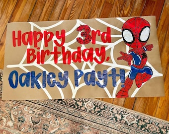 Banner de cumpleaños de Spiderman de Spidey