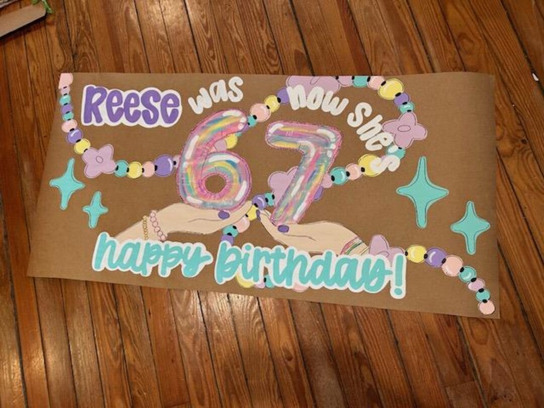 I Was 6 Now 7 Banner- Girly Birthday-friendship- Swiftie - Etsy