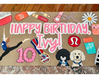 Pancarta de cumpleaños personalizada pintada a mano: decoración de fiesta personalizada