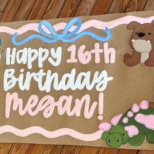 Custom birthday banner jelly cat