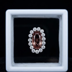 1.125ct Natural Oval Ruby Layout, 5x9mm Genuine Red Ruby with 1.80mm Brilliant Moissanite Halo Accent Lot for Custom Engagement Ring Design.