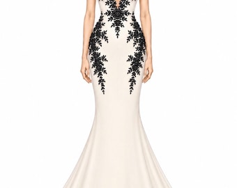 Custom Rowan Dress In Black & White