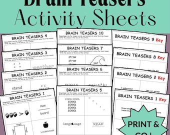 Rebus Brain Teasers | Printable Logic Puzzles for Middle School (PDF Download)