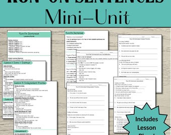 Run-On Sentences Grammar Practice, Middle School ELA Lesson (PDF Download)