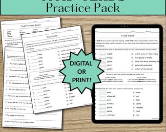 Vivid Verbs Worksheets | Middle School Writing and Vocabulary Practice | Grades 6–8