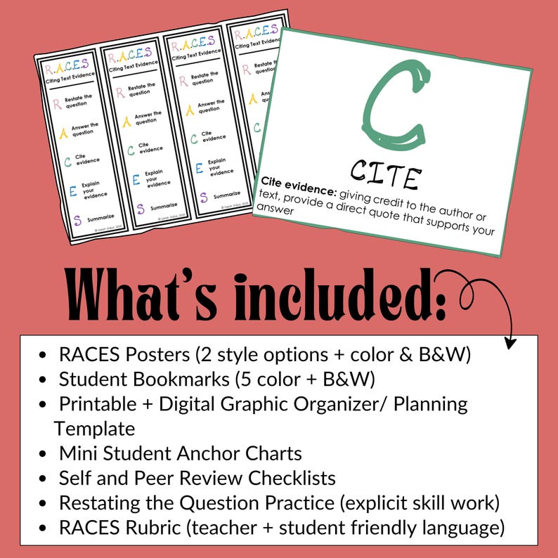 Pargrah Races RACES Writing Method Bundle | Paragraph Writing Graphic Organizers ...