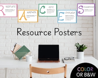 RACES Posters | Constructed Response Classroom Decor | Paragraph Writing Anchor Charts