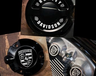 Kit completo de pegatinas metálicas para motor, tapa de árbol de levas, embrague y tapa de correa para HARLEY-DAVIDSON V-Rod VRSC. Resistente a altas temperaturas (160 °C).