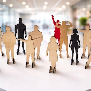 Laser Cut Human Figure Set | 3mm Plywood, 10 Poses with Stands (SVG Digital Download)