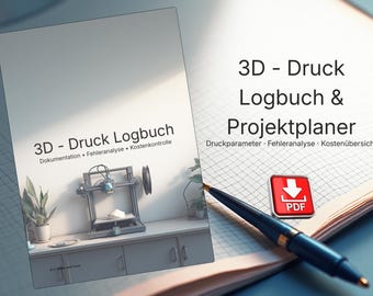 3D Printing Logbook PDF – Print parameter tracker, error analysis, cost overview for makers & hobby printers | Digital download