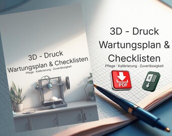 3D Printer Maintenance Plan PDF & Excel – Maintenance checklists, calibration, log for makers | Digital download