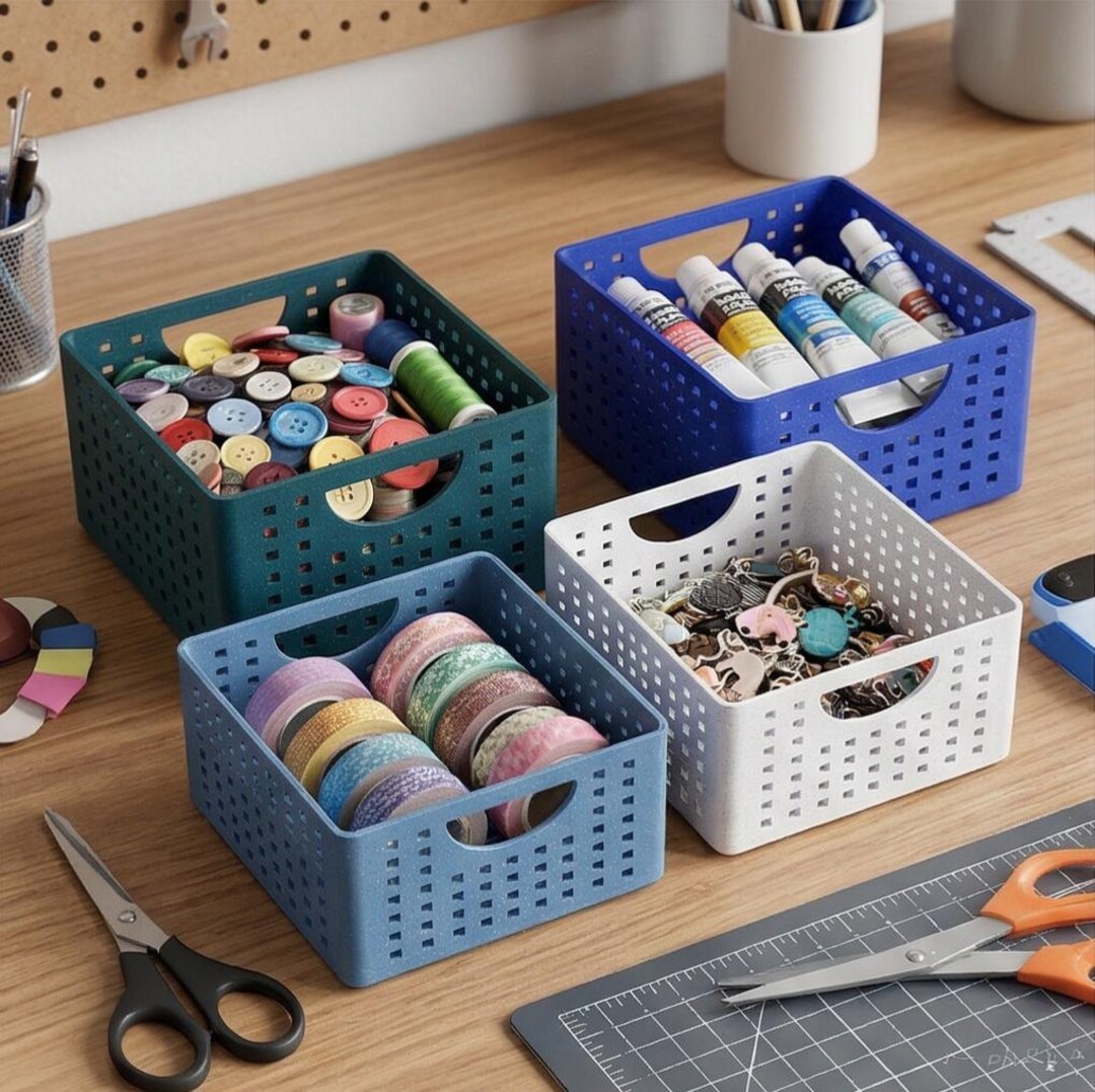 Large Stackable 3D Printed Storage Bins | Package of (3) - Etsy