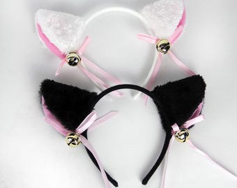 Simple Cat Ears Headband - Black & White Cat Ear Hair Band Cute Daily Hair Accessory