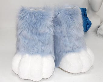 Blue Fursuit Shoes | Custom Colorizable Furry Paw Shoes, Durable & Comfortable