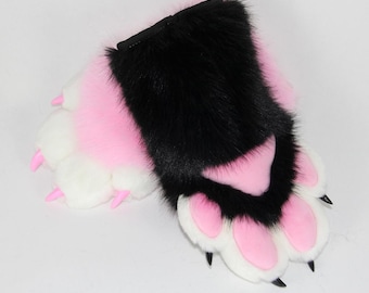 Handmade Plush Animal Paw Gloves - Soft Touch, Cat Paws, Dog Handpaws