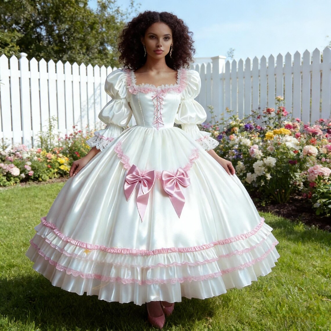 Lolita Prom Dress Ball Gown Puff Sleeves Maid Cocktail Party Dresses ...