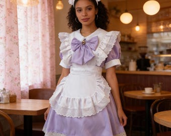 Women’s Lockable Pink White Maid Costume | Anime Lolita Cosplay Stage Set