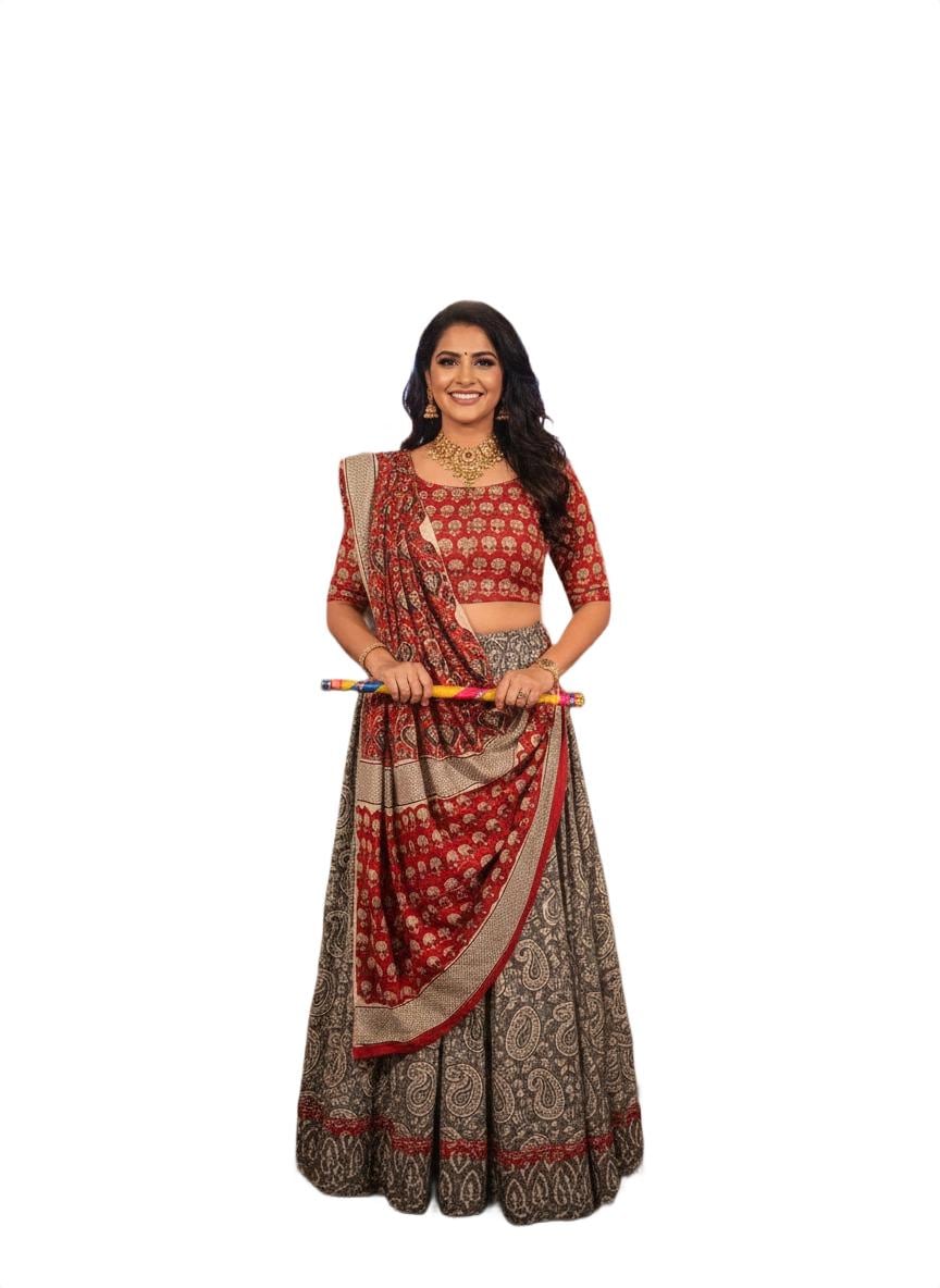white christmas dresses Mirror Embellished Jaipuri Cotton Lehenga Choli – cotland M main image 1