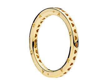 Pierścionek Pandora Signature Hearts z motywem Pandory s925